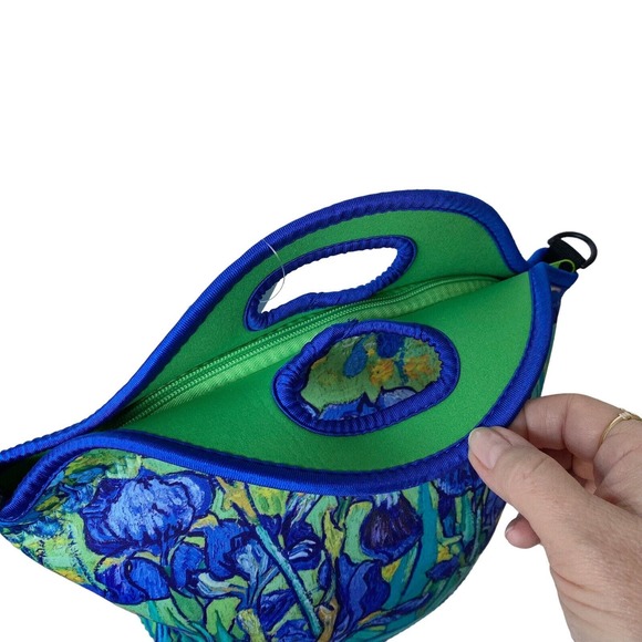 Van Gogh Neoprene Lunch Tote Irises Adjustable Strap Immersive Exclusive NEW - Picture 6 of 13